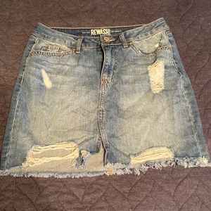 Ripped jean skirt